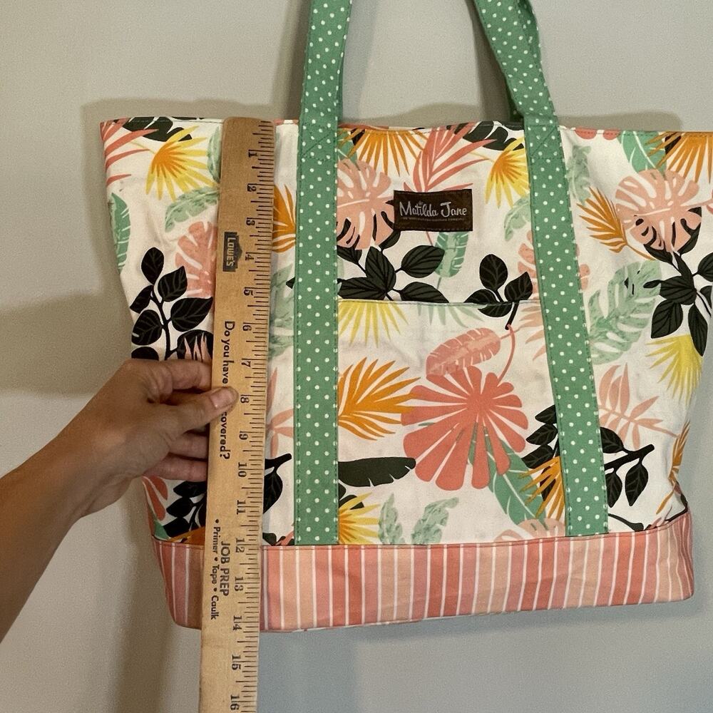 Matilda Jane Tote Green‎ Dream Chasers Golden Island Bag Beachy Tropical Coated - Picture 3 of 8